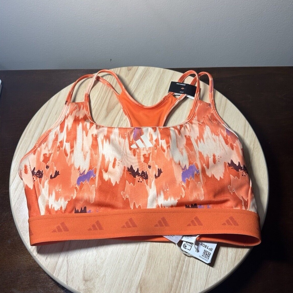 Adidas Women's Powerreact Techfit Medium Support Bra Aeroready Orange Size XSDD